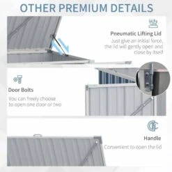 Outsunny 5ft X 3ft Steel 2-Bin Storage Shed With Double Locking Doors - Grey - 845-682 15 Outsunny 5ft X 3ft Steel 2-Bin Storage Shed With Double Locking Doors - Grey - 845-682 -OUTSUNNY Sales Shop o u outsunny 845 682 premium