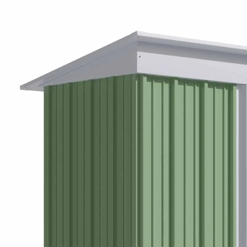 Outsunny Lean-to Metal Garden Shed With 2-Tier Adjustable Shelf - Green And White - 845-840V00YG 9 Outsunny Lean-to Metal Garden Shed With 2-Tier Adjustable Shelf - Green And White - 845-840V00YG - Image 9