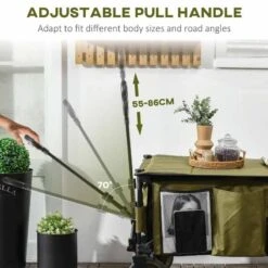 Outsunny Folding Garden Trolley - Green - 845-853V00GN -OUTSUNNY Sales Shop o u outsunny 845 853v00gn 3