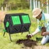 Outsunny 130 Litre Dual Rotating Garden Compost Bin - Green & Black - 845-916V01BK 8 Outsunny 130 Litre Dual Rotating Garden Compost Bin - Green & Black - 845-916V01BK -OUTSUNNY Sales Shop o u outsunny 845 916v01bk