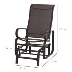 Outsunny Outdoor Garden Rocking Chair - Steel - Grey - 84A-009 -OUTSUNNY Sales Shop o u outsunny 84a 009 2
