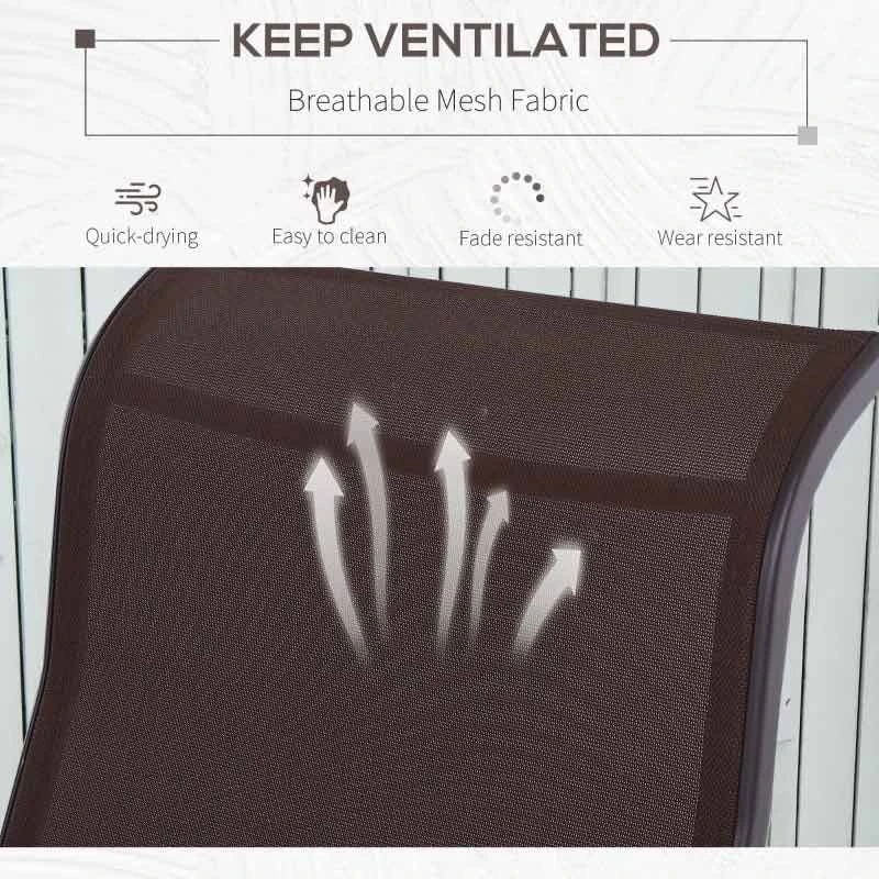 Outsunny Steel Garden Rocking Chair - Brown - 84A-009BN 6 Outsunny Steel Garden Rocking Chair - Brown - 84A-009BN - Image 6