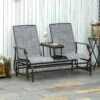 Outsunny 2-Seat Metal Texteline Garden Rocking Chair - Grey - 84A-011 -OUTSUNNY Sales Shop o u outsunny 84a 011