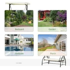 Outsunny 2 In 1 Canopy Swing Chair - Beige And Black - 84A-031 -OUTSUNNY Sales Shop o u outsunny 84a 031 uses