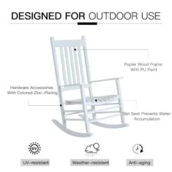 Outsunny Garden Rocking Chair - White - 84A-041WT 13 Outsunny Garden Rocking Chair - White - 84A-041WT -OUTSUNNY Sales Shop o u outsunny 84a 041wt 3