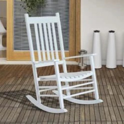 Outsunny Garden Rocking Chair - White - 84A-041WT 17 Outsunny Garden Rocking Chair - White - 84A-041WT -OUTSUNNY Sales Shop o u outsunny 84a 041wt lifestyle