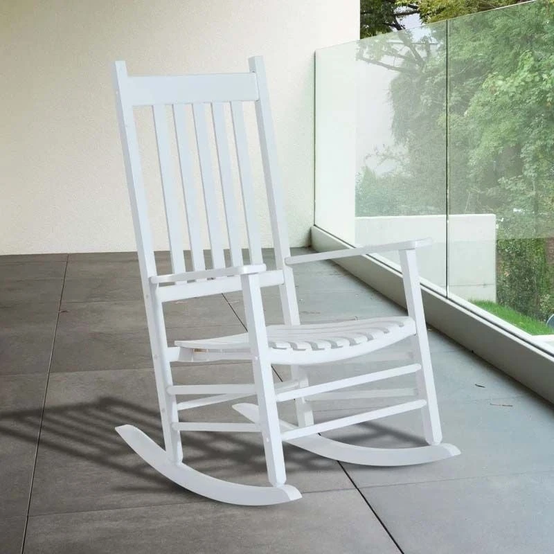 Outsunny Garden Rocking Chair - White - 84A-041WT 1 Outsunny Garden Rocking Chair - White - 84A-041WT