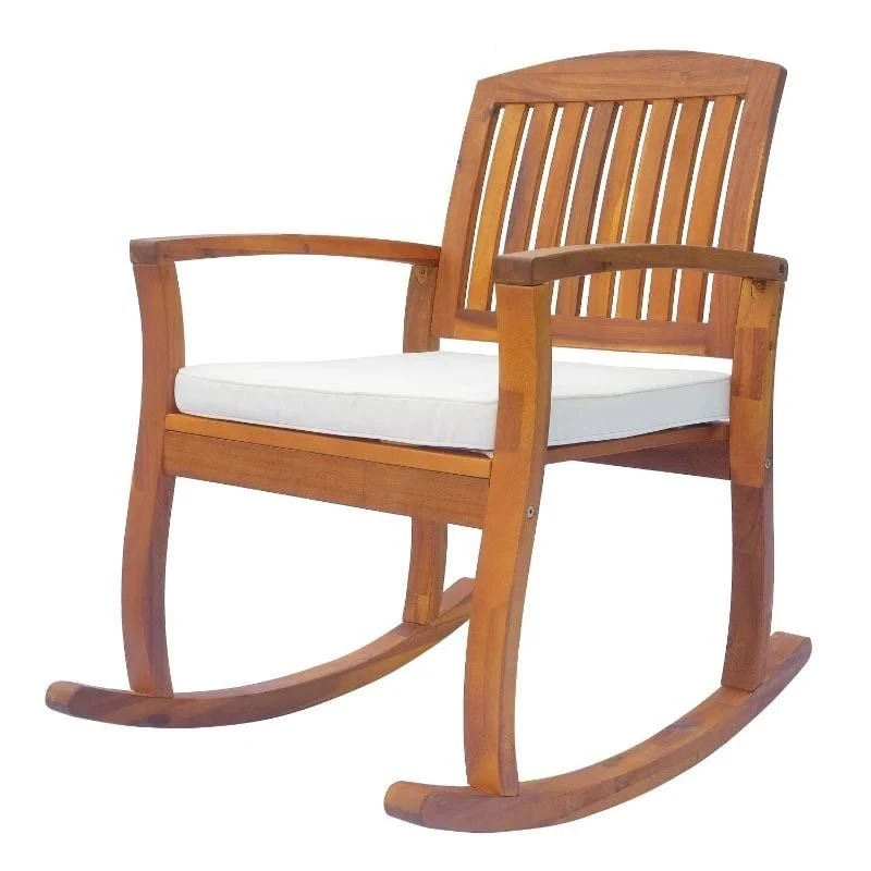 Outsunny Garden Rocking Chair - Wooden - White - 84A-047 2 Outsunny Garden Rocking Chair - Wooden - White - 84A-047 - Image 2