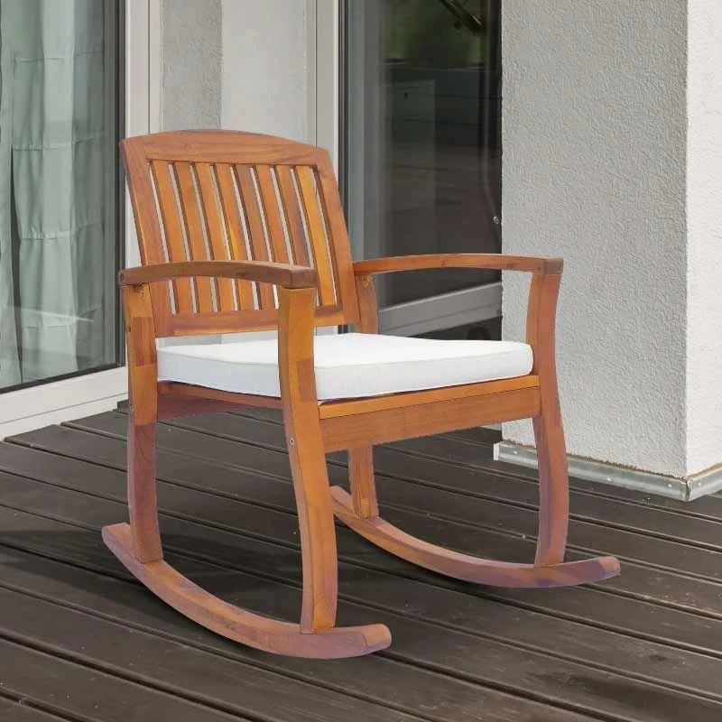 Outsunny Garden Rocking Chair - Wooden - White - 84A-047 8 Outsunny Garden Rocking Chair - Wooden - White - 84A-047 - Image 8