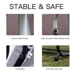 Outsunny 3-Seater Swing Chair With Pillows - Grey - 84A-051GY -OUTSUNNY Sales Shop o u outsunny 84a 051gy details