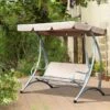 Outsunny 3 Seater Sling Fabric Garden Swing Chair - Beige - 84A-053 -OUTSUNNY Sales Shop o u outsunny 84a 053