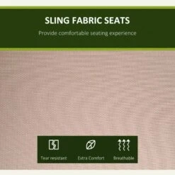 Outsunny 3 Seater Sling Fabric Garden Swing Chair - Beige - 84A-053 -OUTSUNNY Sales Shop o u outsunny 84a 053 fabric