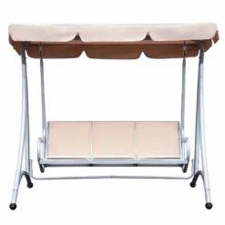 Outsunny 3 Seater Sling Fabric Garden Swing Chair - Beige - 84A-053 -OUTSUNNY Sales Shop o u outsunny 84a 053 front