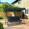 Outsunny 3 Seater Canopy Swing Chair - Black - 84A-054BK -OUTSUNNY Sales Shop o u outsunny 84a 054bk