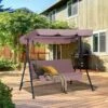Outsunny 3 Seater Canopy Swing Chair - Brown - 84A-054BN -OUTSUNNY Sales Shop o u outsunny 84a 054bn