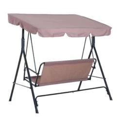Outsunny 3 Seater Canopy Swing Chair - Brown - 84A-054BN -OUTSUNNY Sales Shop o u outsunny 84a 054bn 4