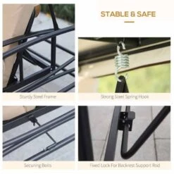 Outsunny 3-Seater Multi-Functional Convertible Swing Chair Gazebo - Beige - 84A-056 -OUTSUNNY Sales Shop o u outsunny 84a 056 details