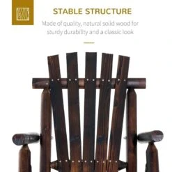 Outsunny Wooden Garden Rocking Chair - Brown-84A-065 -OUTSUNNY Sales Shop o u outsunny 84a 065 3