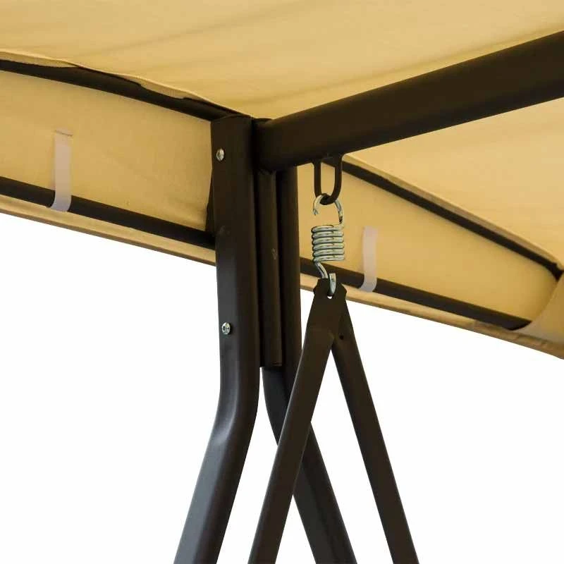 Outsunny 3 Seater Canopy Cushion Swing Chair - Beige - 84A-069 6 Outsunny 3 Seater Canopy Cushion Swing Chair - Beige - 84A-069 - Image 6