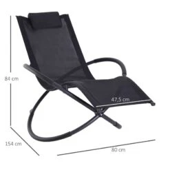 Outsunny Steel Garden Rocking Chair - Black - 84A-079BK -OUTSUNNY Sales Shop o u outsunny 84a 079bk 2
