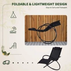 Outsunny Steel Garden Rocking Chair - Black - 84A-079BK -OUTSUNNY Sales Shop o u outsunny 84a 079bk 5