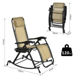 Outsunny Steel Garden Rocking Chair - Beige - 84A-080CW 12 Outsunny Steel Garden Rocking Chair - Beige - 84A-080CW -OUTSUNNY Sales Shop o u outsunny 84a 080cw 2