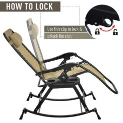 Outsunny Steel Garden Rocking Chair - Beige - 84A-080CW 16 Outsunny Steel Garden Rocking Chair - Beige - 84A-080CW -OUTSUNNY Sales Shop o u outsunny 84a 080cw 6