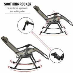 Outsunny Steel Garden Rocking Chair - Grey - 84A-080GY 13 Outsunny Steel Garden Rocking Chair - Grey - 84A-080GY -OUTSUNNY Sales Shop o u outsunny 84a 080gy 3