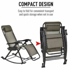 Outsunny Steel Garden Rocking Chair - Grey - 84A-080GY 14 Outsunny Steel Garden Rocking Chair - Grey - 84A-080GY -OUTSUNNY Sales Shop o u outsunny 84a 080gy 4