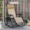 Outsunny Rocker Sun Lounger Chair - Beige - 84A-080V01CW -OUTSUNNY Sales Shop o u outsunny 84a 080v01cw