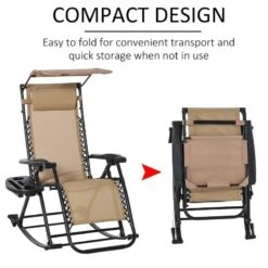 Outsunny Rocker Sun Lounger Chair - Beige - 84A-080V01CW -OUTSUNNY Sales Shop o u outsunny 84a 080v01cw design
