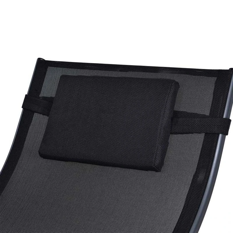 Outsunny Rocking And Reclining Sun Lounger - Black - 84A-121V70BK 8 Outsunny Rocking And Reclining Sun Lounger - Black - 84A-121V70BK - Image 8
