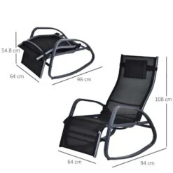 Outsunny Rocking And Reclining Sun Lounger - Black - 84A-121V70BK 11 Outsunny Rocking And Reclining Sun Lounger - Black - 84A-121V70BK -OUTSUNNY Sales Shop o u outsunny 84a 121v70bk dimensions