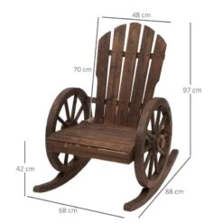Outsunny Wooden Garden Rocking Chair - Brown - 84A-126 12 Outsunny Wooden Garden Rocking Chair - Brown - 84A-126 -OUTSUNNY Sales Shop o u outsunny 84a 126 2
