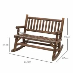 Outsunny 2 Seater Rocking Garden Bench - Dark Brown - 84A-133 -OUTSUNNY Sales Shop o u outsunny 84a 133 dimensions