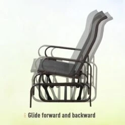Outsunny Metal Garden Rocking Chair With Table - Brown - 84A-134 -OUTSUNNY Sales Shop o u outsunny 84a 134 5