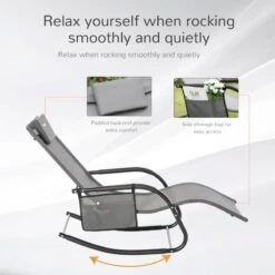 Outsunny Mesh Garden Rocking Chair - Grey - 84A-160V70CG 15 Outsunny Mesh Garden Rocking Chair - Grey - 84A-160V70CG -OUTSUNNY Sales Shop o u outsunny 84a 160v70cg 5