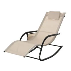 Outsunny Mesh Garden Rocking Chair - Cream - 84A-160V70CW -OUTSUNNY Sales Shop o u outsunny 84a 160v70cw 9