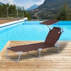 Outsunny Reclining Sun Lounger With Sun Shade - Brown - 84B-001BN 15 Outsunny Reclining Sun Lounger With Sun Shade - Brown - 84B-001BN -OUTSUNNY Sales Shop o u outsunny 84b 001bn lifestyle