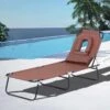 Outsunny Reclining Sun Lounger With Pillow - Brown - 84B-002 -OUTSUNNY Sales Shop o u outsunny 84b 002