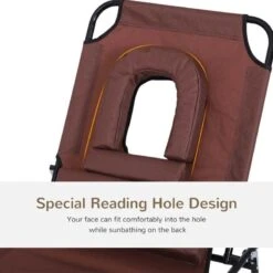 Outsunny Reclining Sun Lounger With Pillow - Brown - 84B-002 -OUTSUNNY Sales Shop o u outsunny 84b 002 5