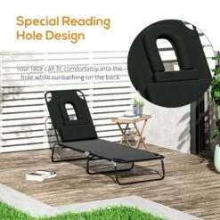 Outsunny Reclining Sun Lounger - Black - 84B-002BK -OUTSUNNY Sales Shop o u outsunny 84b 002bk 5