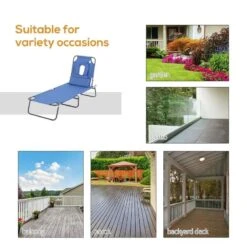 Outsunny Reclining Sun Lounger With Pillow - Blue - 84B-002BU -OUTSUNNY Sales Shop o u outsunny 84b 002bu 3