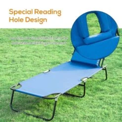 Outsunny Reclining Sun Lounger With Pillow - Blue - 84B-002BU -OUTSUNNY Sales Shop o u outsunny 84b 002bu 5
