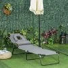 Outsunny Reclining Sun Lounger With Pillow - Grey - 84B-002CG -OUTSUNNY Sales Shop o u outsunny 84b 002cg
