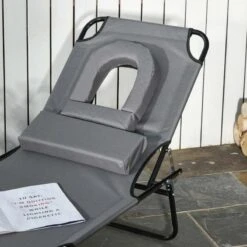 Outsunny Reclining Sun Lounger With Pillow - Grey - 84B-002CG -OUTSUNNY Sales Shop o u outsunny 84b 002cg 4