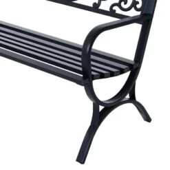 Outsunny Powder Coated Steel Garden Bench 1270x600x850mm - Black - 84B-009 -OUTSUNNY Sales Shop o u outsunny 84b 009 5