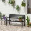 Outsunny 2 Seater Metal Garden Bench - Black - 84B-010 -OUTSUNNY Sales Shop o u outsunny 84b 010