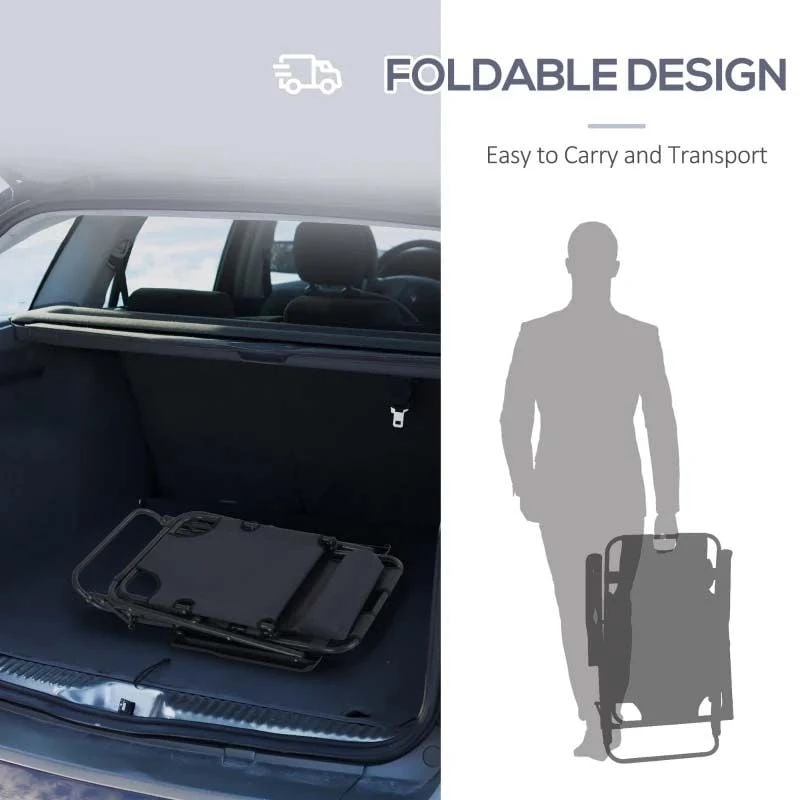 Outsunny Reclining Sun Lounger With Pillow - Grey - 84B-043GY 5 Outsunny Reclining Sun Lounger With Pillow - Grey - 84B-043GY - Image 5