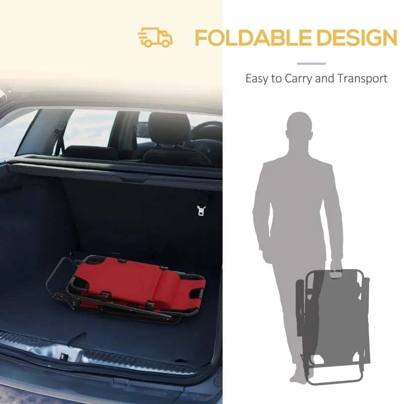 Outsunny Reclining Sun Lounger With Pillow - Red- 84B-043RD 5 Outsunny Reclining Sun Lounger With Pillow - Red- 84B-043RD - Image 5